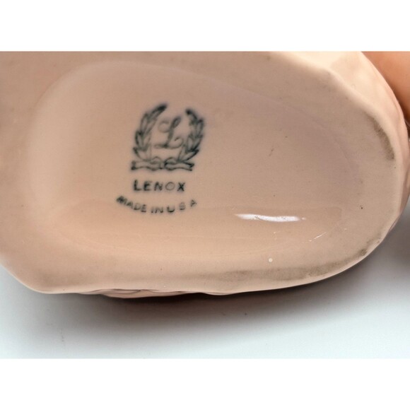 2 Lenox Pink Porcelain Swan Trinket Ring Dish 4.5" x 3" Vintage 1970's Set MCM - Picture 9 of 11